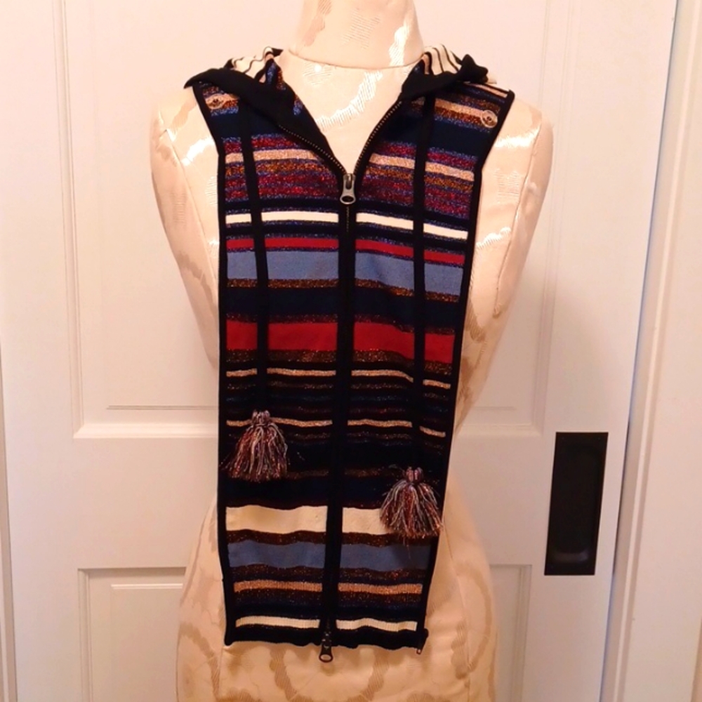 Veronica Beard Lupe Metallic Stripe Dickey.